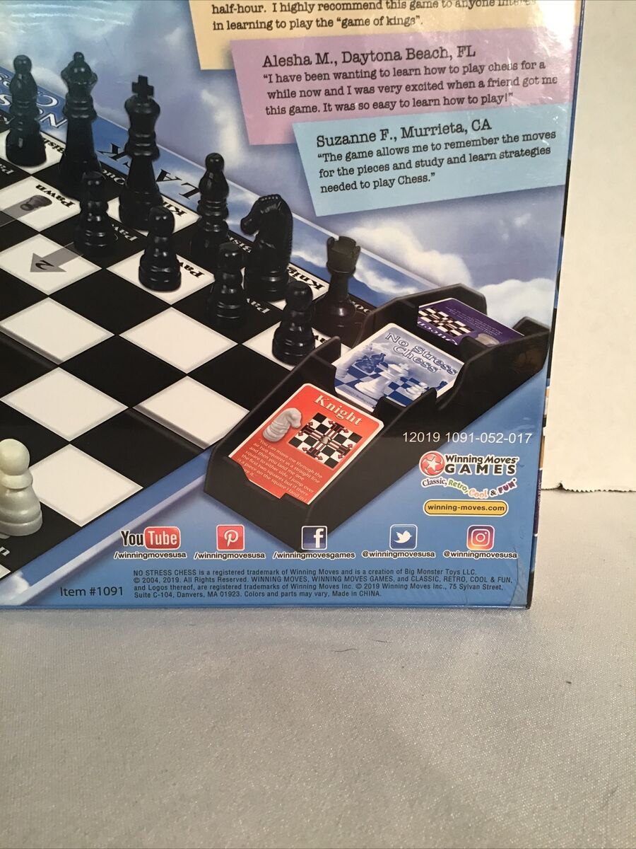 NO STRESS CHESS by Winning Moves New Sealed 2 sided gameboard 2 players