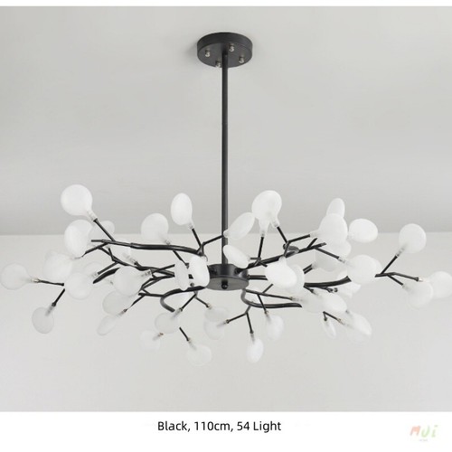 Branch Leaf Chandelier Kitchen Black Ceiling Light Dining room LED Pendant Lamp - Picture 12 of 23