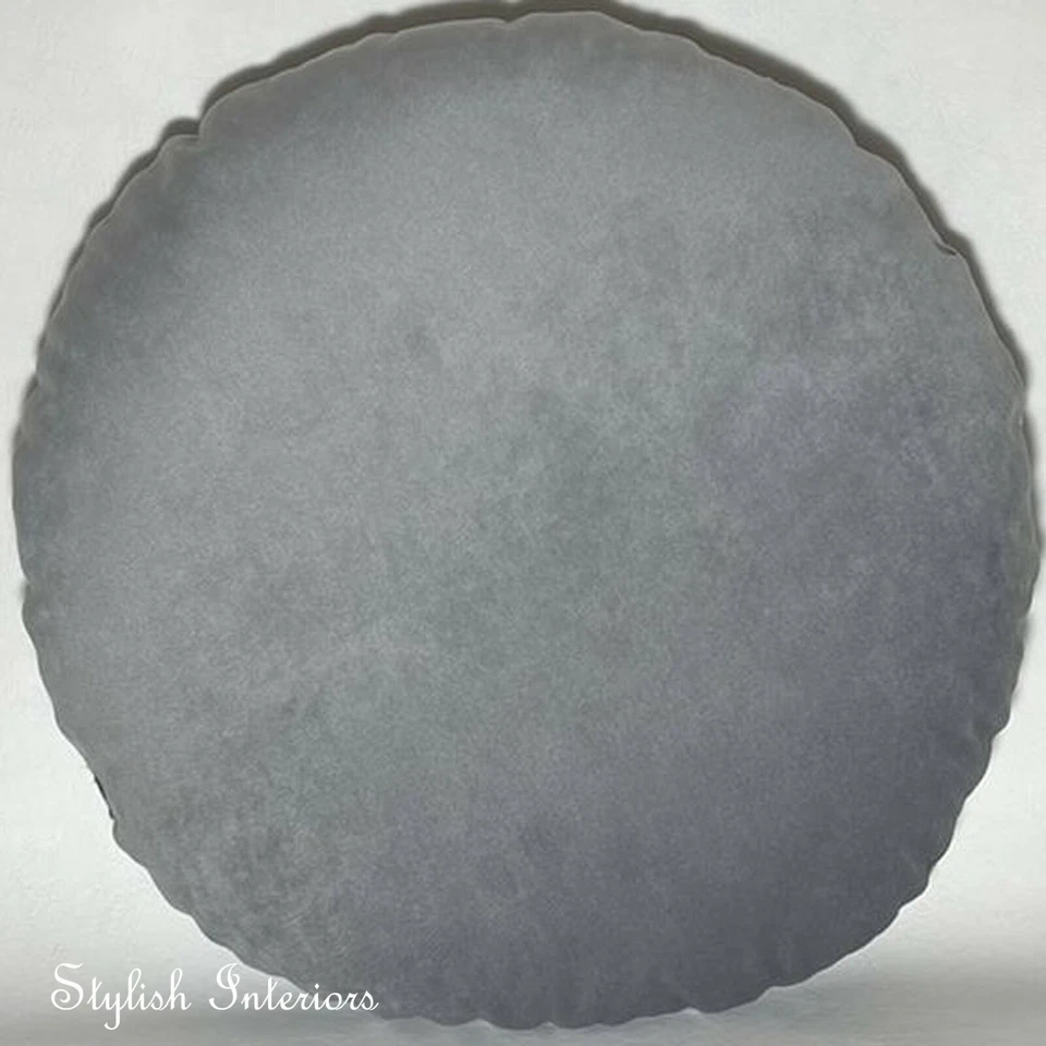 Handmade Soft Round Plush Velvet Cushion Cover Circle Bed Sofa Pillowcase Decor - Image 2 of 4