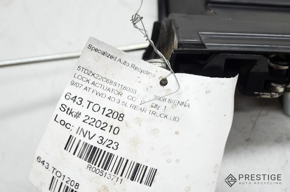 2004-2010 TOYOTA SIENNA PORTA TRASEIRA ELEVADOR DE ENERGIA PORTÃO TRAVA ATUADOR FABRICANTE DE EQUIPAMENTO ORIGINAL - Imagem 4 de 4