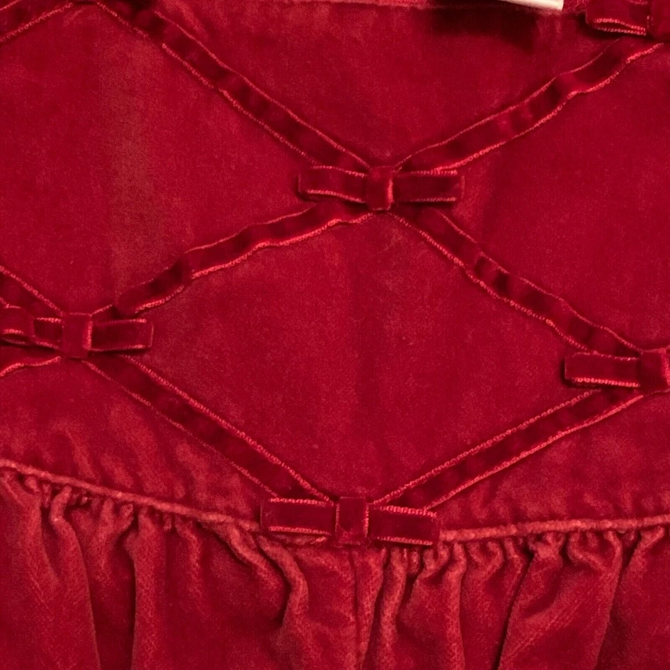 Calça plissada de Natal vintage bebê menina gymboree vermelha macacão fita 18-24 M - Imagem 3 de 4