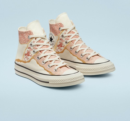 Converse Mujeres Metálico Floral Chuck 70 Taylor All Star Zapatillas De Lona - Imagen 2 de 7