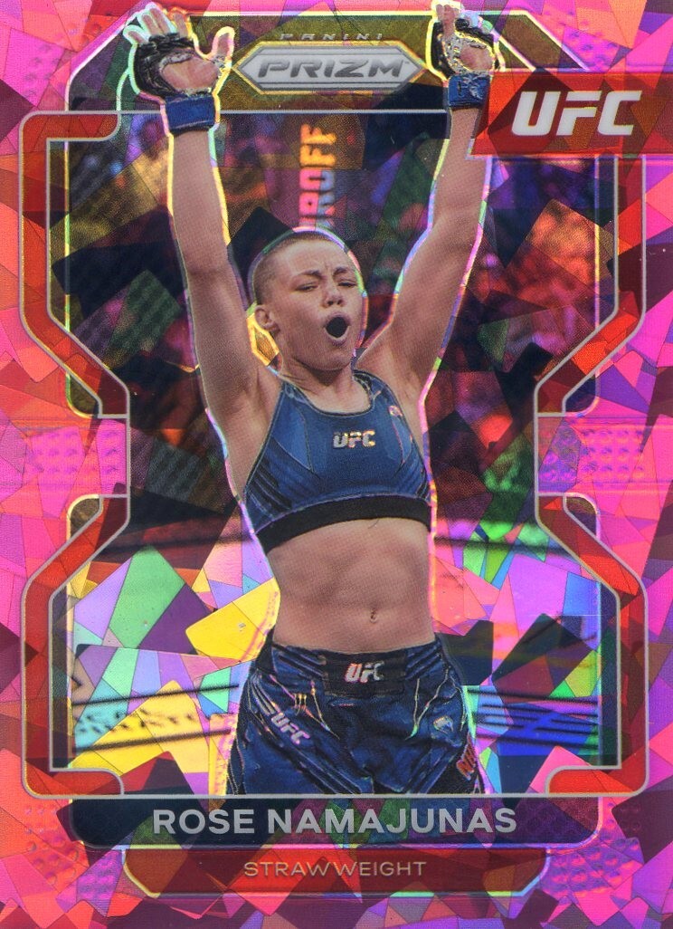 2022 Panini Prizm UFC Pink Ice NO. 142 Rose Namajunas - Strawweight