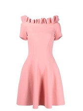 Alexander McQueen pleated neckline flared dress Anemone M NWT Made in Italy