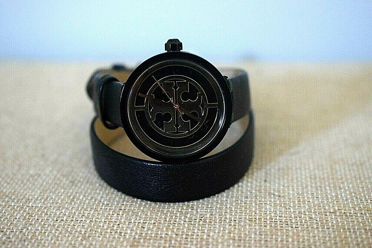 Tory Burch TBW4033 Reva Double Wrap Leather Strap Watch In 