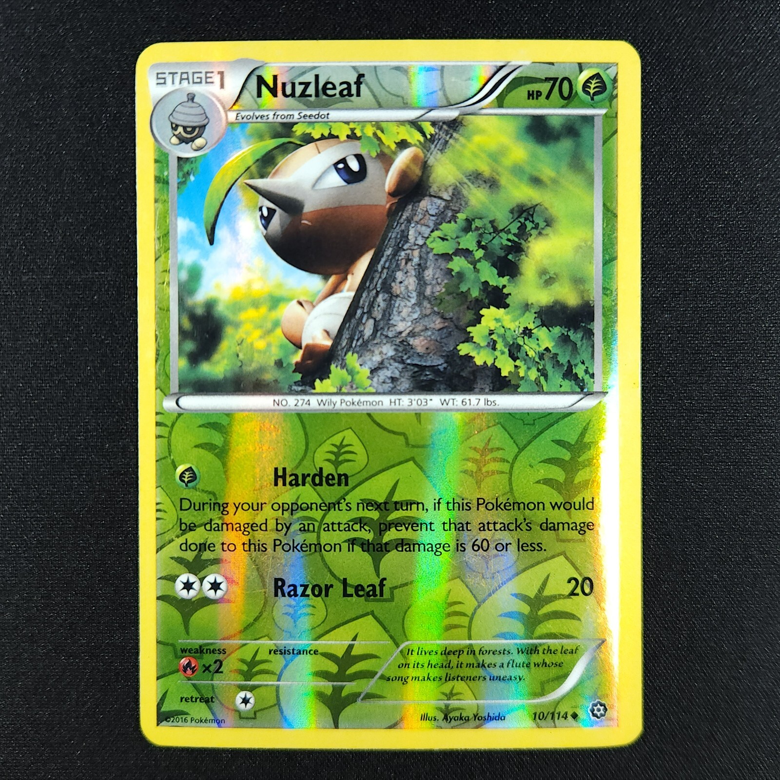 Nuzleaf 10/114 Holo - Steam Siege - Pokémon Card