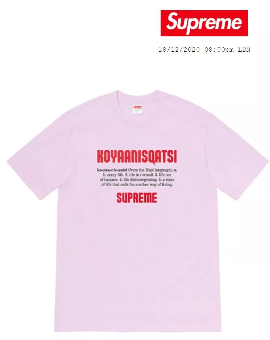 T shirt SUPREME Koyaanisquatsi violet clair taille M