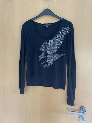 Armani Jeans Sommerpullover ADLER Glitzer Knopfleiste Party Feinstrick GrS