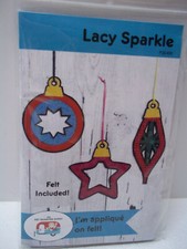 Lacy Sparkle Applique Felt Christmas Ornaments Kit