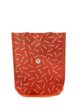 Lululemon Small Red and Silver Repeat Logo Reusable Shopping Bag New