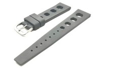 Cinturino orologio Tropic Sport gomma FKM rally racing forato 22mm vintage grigi