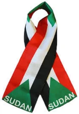 Sudan Sudanese Country Lightweight Flag Printed Knitted Style Scarf 8"x60"