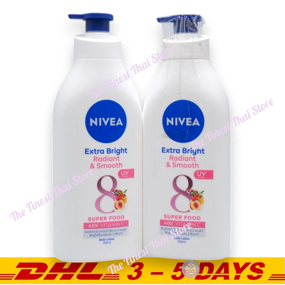 Nivea Extra Bright Radiant & Smooth  Lotion Whitening 550ml pack of 2 bottles - Image 3 of 3