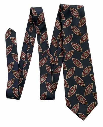 Robert Talbott Studio Silk Neck Tie Navy Floral Medallion 58" Necktie Italy