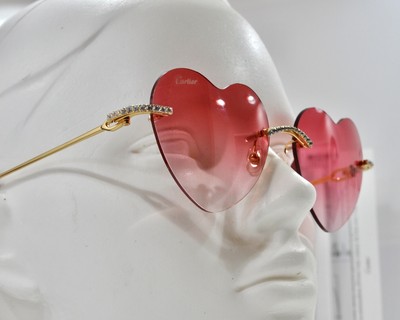 cartier heart glasses with diamonds