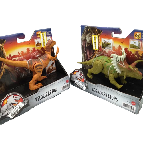 Jurassic World Legacy Collection Velociraptor & Kosmoceratops 7" x 4" Size 4+ - Picture 10 of 10