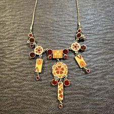Collar Peregrino Joyería Cristal Swarovski Naranja Cobre
