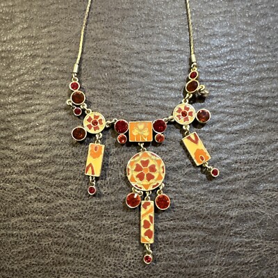 Pilgrim Jewellery Swarovski Crystal Orange Copper Necklace