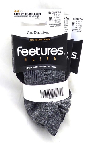 Feetures Elite Light Cushion No Show Tab, Gray, SM-LG, Unisex, 3 Pair - 第 1/1 張圖片
