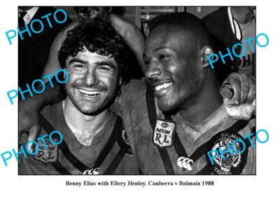 OLD 6 x 4 PHOTO BALMAIN TIGERS GREATS BEN ELIAS & ELLERY HANLEY c1988