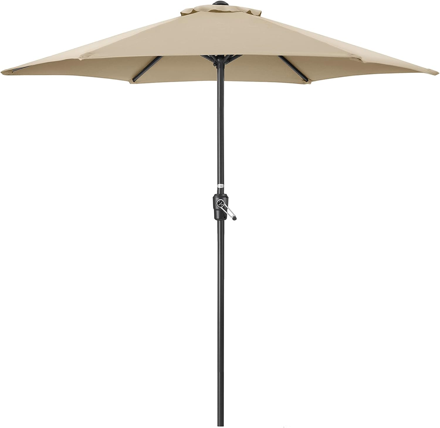 Garden Parasol Umbrella Polyester Canopy Steel Sunshade with Crank Handle