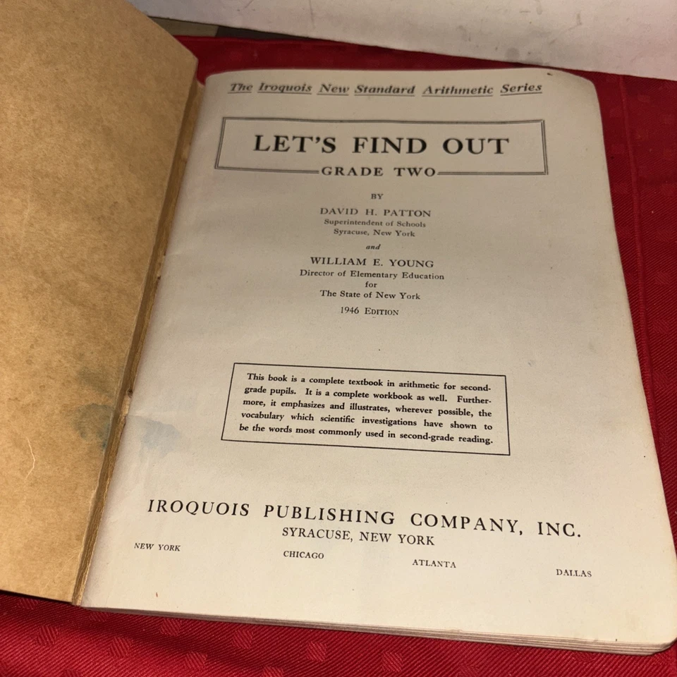 Vintage Let’s Find Out Workbook Patton and Young 1943 Iroquois Grade Two - Image 3 of 4