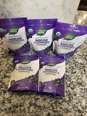 Nature's Way Sambucus Elderberry Immune Lozenges Zinc + Vitamin C 24 ct