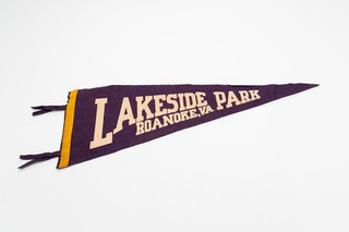 Vintage Lakeside Park Roanoke Virginia Souvenir Felt Pennant 26"