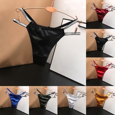 Thongs Clothing Lingerie Low Waist Nylon Panties Sexy Silky Slight Strech