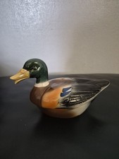 Vintage French Michel Cougant Duck Lidded Pate Dish 