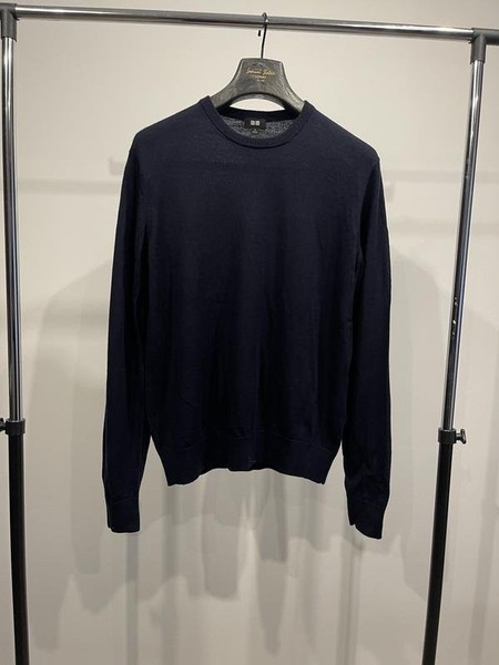 Men Uniqlo Sweater Navy Wool 36 / S / 44 #1TPI