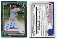 2024 Bowman Chrome - EMILIANO TEODO - Green Lava #/99 - AUTOGRAPH - Rangers