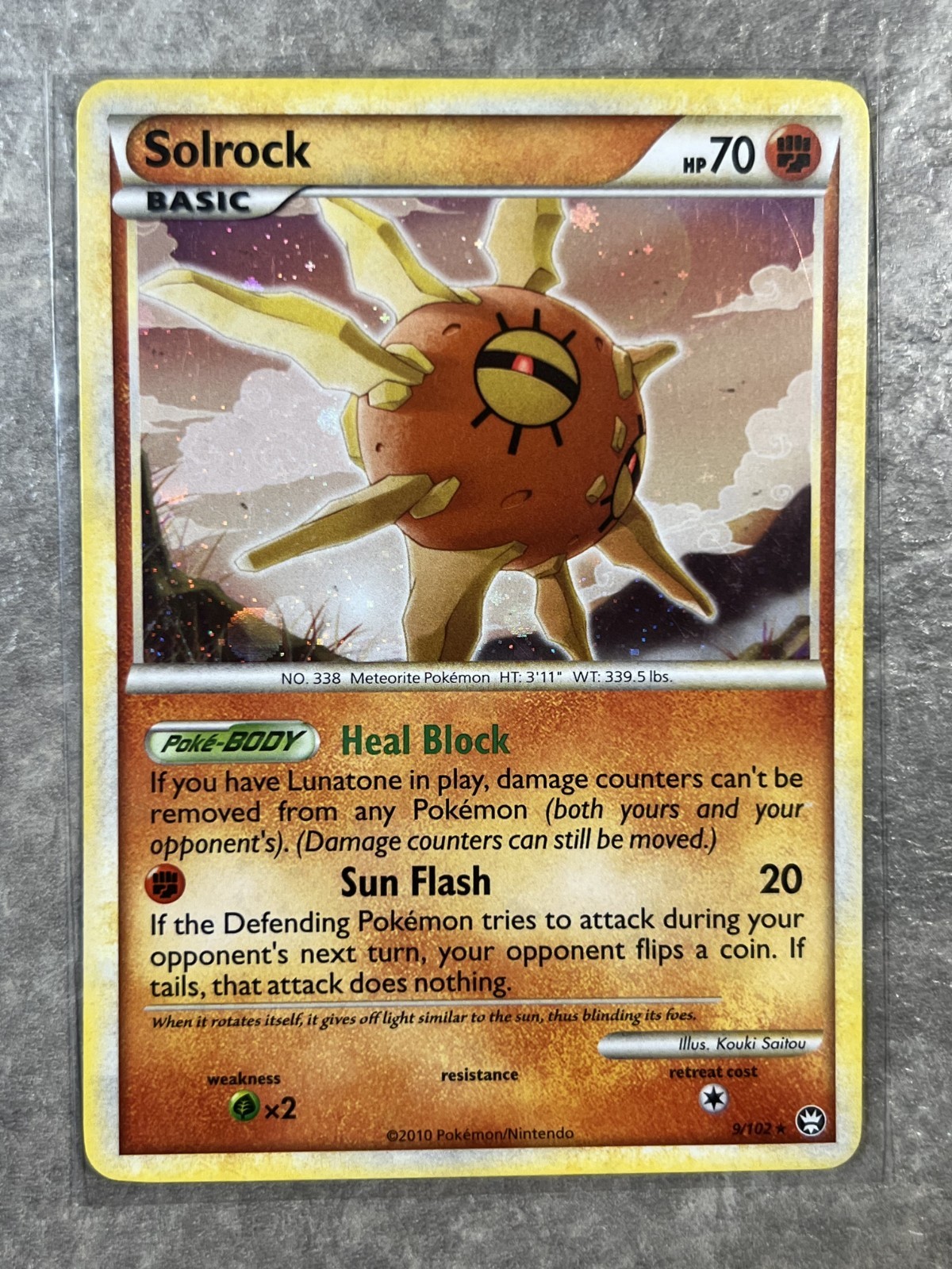 Solrock 9/102 Pokemon TCG Triumphant 2010 Holo Rare Card (Light Play)