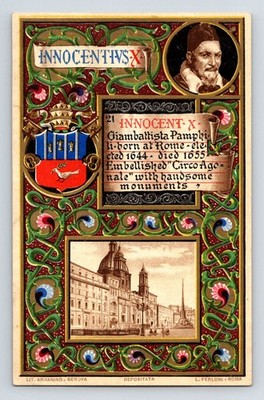 Religion: Papst Innozenz X. Rom. Vatikan. Lithographie. Unbestellte Postkarte.