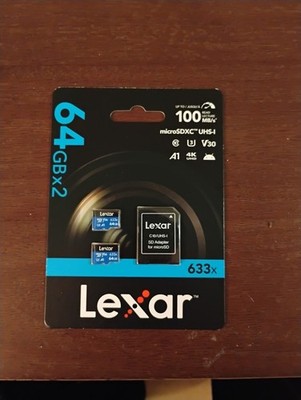 Lexar microSDXC UHS-I 64GB 633x Class 10 High Speed Memory Card with SD Adapter