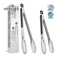 KüChenzange Edelstahl HitzebestäNdig Silikongriff Verriegelbar 23-30,5 Cm