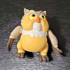 Poseable Owl Figure Toy, Plastic Animal Character, Yellow White Brown, 1 Pack