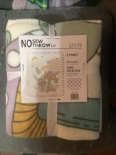 No Sew Throw Anti Pill Fleece Blanket Kit Fairy Garden Mushroom Pastel 40x60 NEW