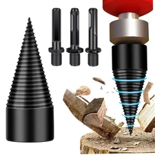 4x High Speed Twist Firewood Drill Bit Wood Splitter Screw Splitting Cone Driver