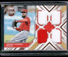 2018 Panini Elite Extra Edition #QM-AT Aneury Tavarez Quad Material #/399