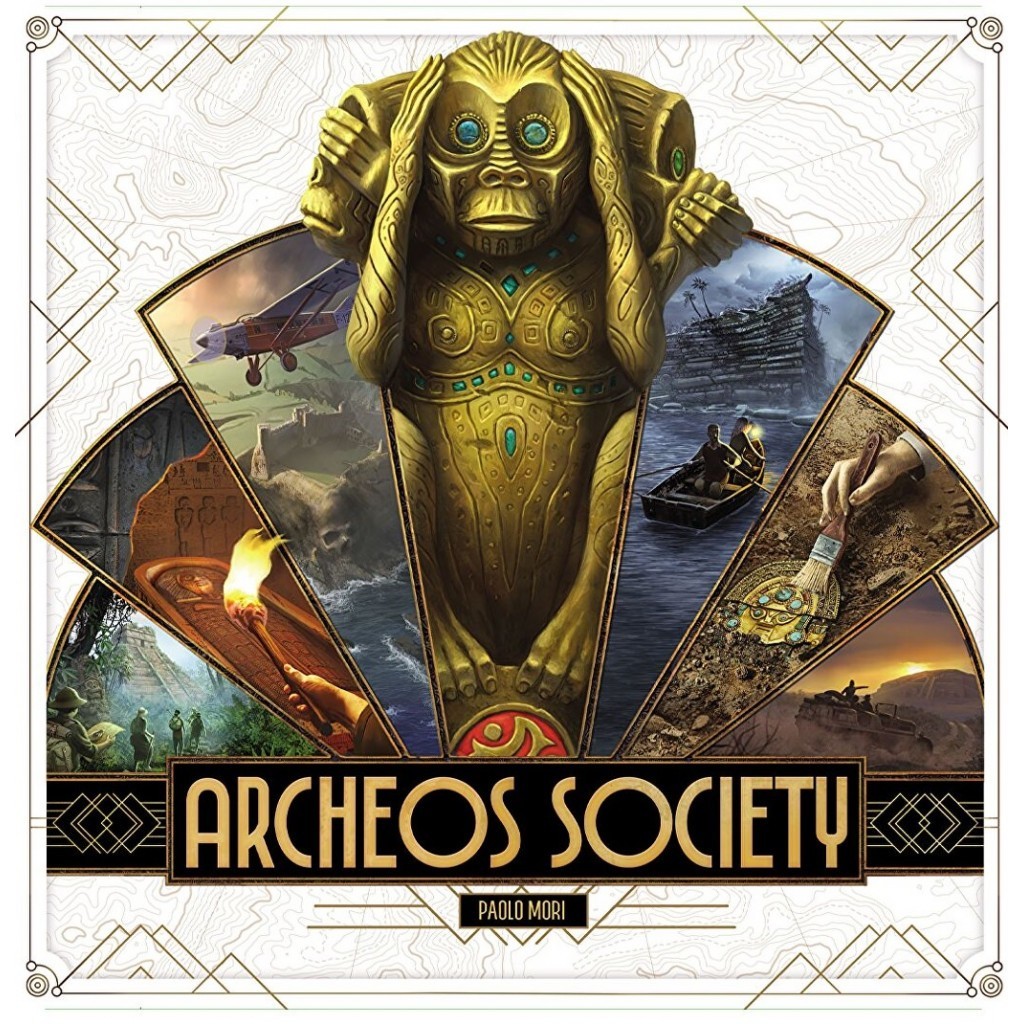 Jeu de société Archeos Society SpaceCowboy avec pions en bois et cartes illustrées