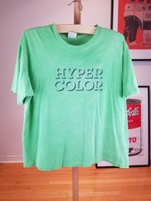 CAMISETA VINTAGE 90' GENERA HYPER COLOR ALGODÓN VERDE PUNTADA ÚNICA TALLA GRANDE