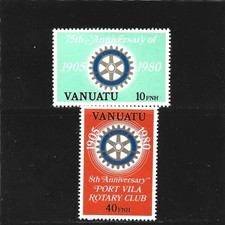 Vanuatu 1980 Rotary International Set of 2 English MNH