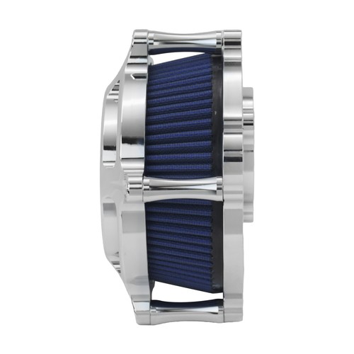 Clear Chrome Air Filter Blue Intake For Harley Touring Road Street Glide 17-2025 - Picture 14 of 15