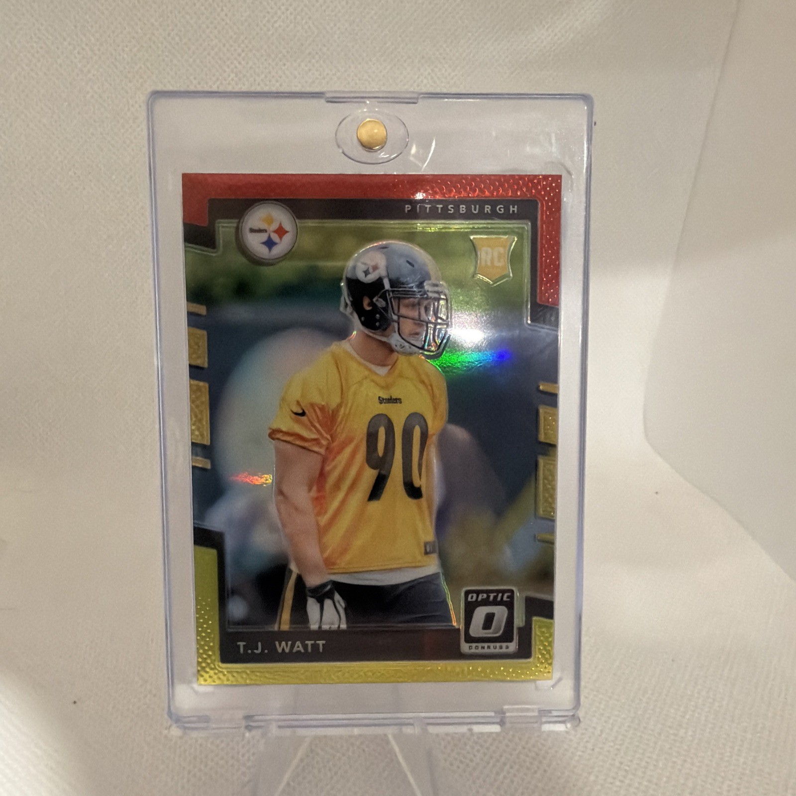 2017 Donruss Optic Rookie T.J. Watt #122 Red And Yellow Prizm