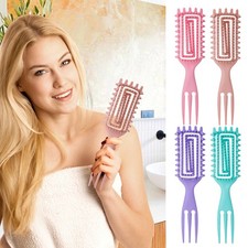 High Top Combs Blow Dry Brush Curl Hair Separating Brush Three-prong brightly