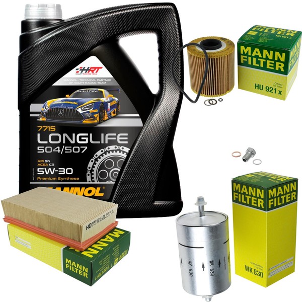 Mann Inspektionspaket Filterset 5L Mannol Longlife 5W-30 FüR BMW E30 318I 316I-image