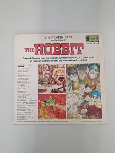 The Hobbit Vinyl LP & Booklet, J.R.R Tolkien, Disney 1977 Rankin/Bass LOTR - Picture 13 of 24