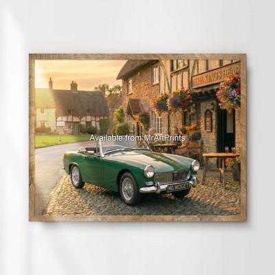 MG MIDGET AUTO POSTER 60er Oldtimer Kunstdruck Wandbild A4 A3 A2 A1
