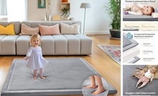 Ultra Soft 1.3" Thick Baby Play Mat for Floor, Large Velvet 50x50 50"x50"x1.3"